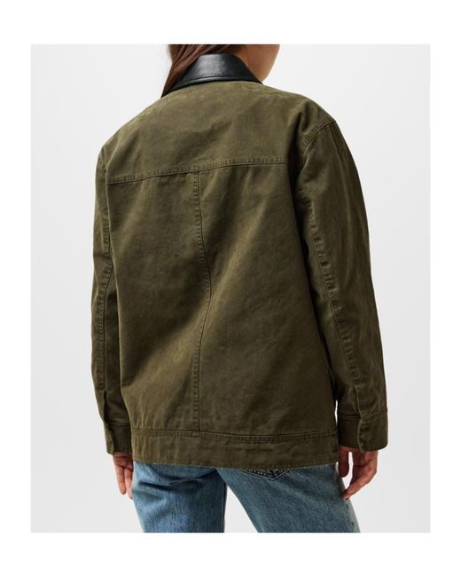 Anine Bing Green Lapel Long-Sleeved Casual Jacket