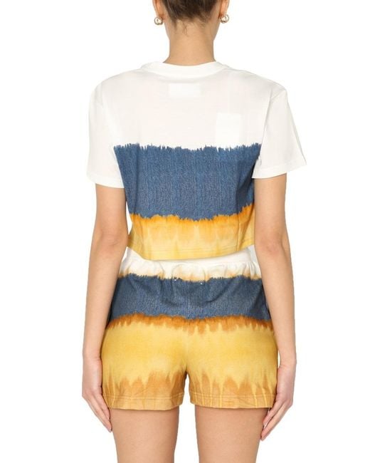 Alberta Ferretti Blue I Love Summer Short T-Shirt