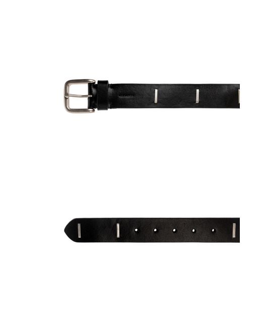 AllSaints White Studded Leather Belt