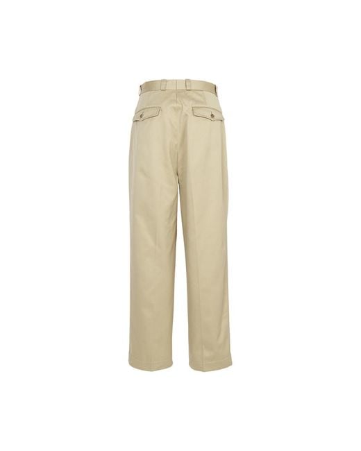 Nanamica Natural Wide-Leg Twill Casual Pants