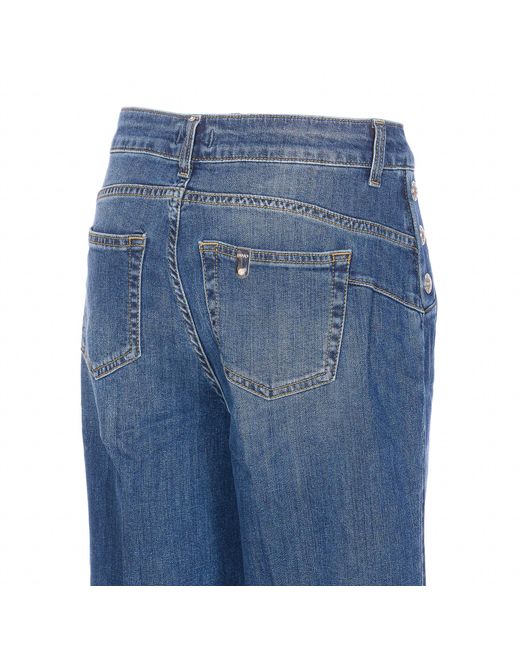 Liu Jo Blue Button Detail Flared Jeans
