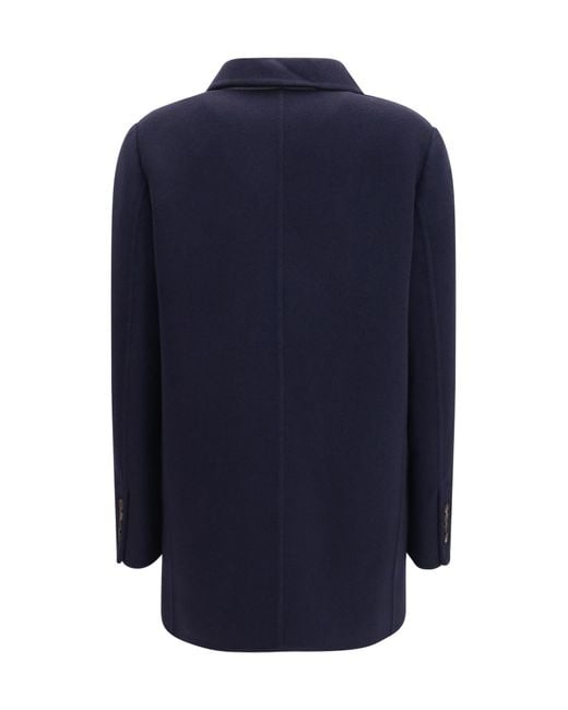 Brunello Cucinelli Blue Single-Breasted Merino Wool Jacket