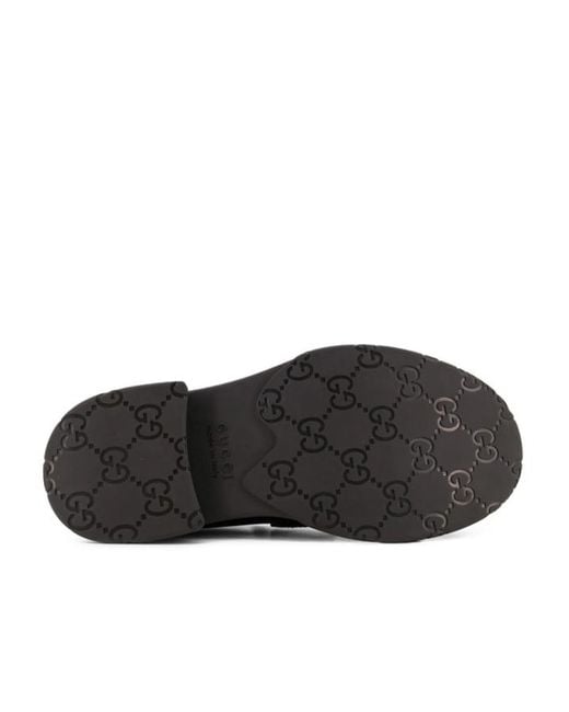 Gucci Black Tonal Logo Loafers for men