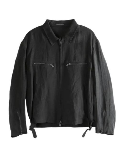 Yohji Yamamoto Black Zip-Up Jacket for men