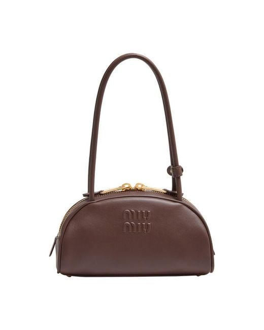 Miu Miu Brown Bowling Mini Hand-Held Bag