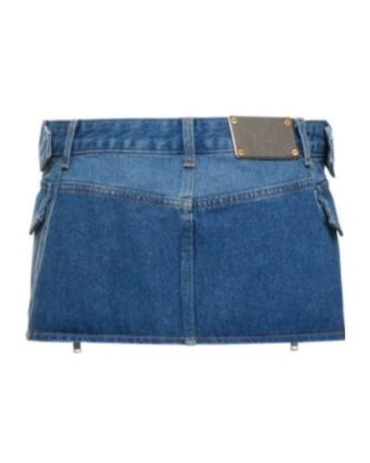 Dion Lee Blue Belt-Loop Skirt
