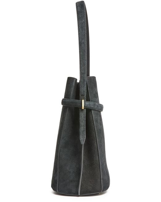 Totême Black Belted Suede Bucket Bag