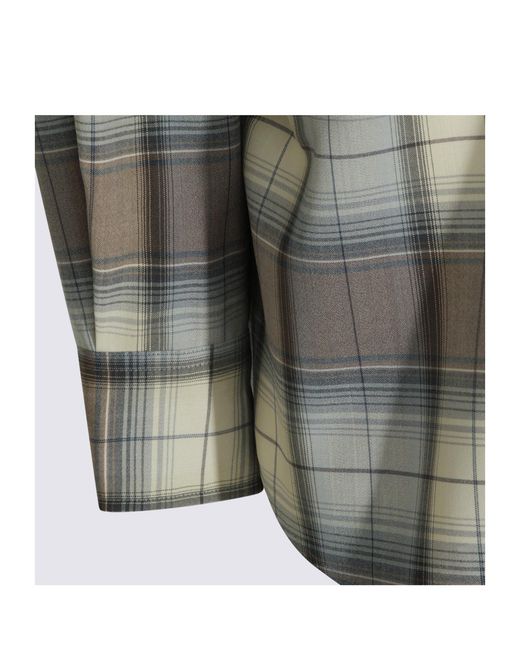 Auralee Gray Super Light Check Shirt for men