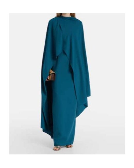 Roksanda Blue Deena Caped Crepe Gown