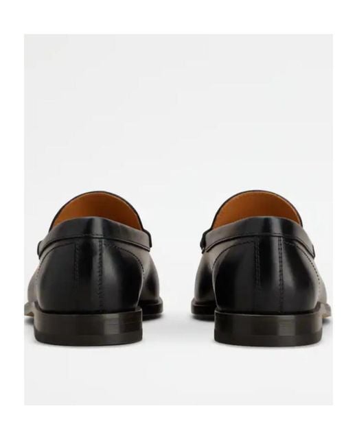 Tod's Black Penny Leather Loafers for men