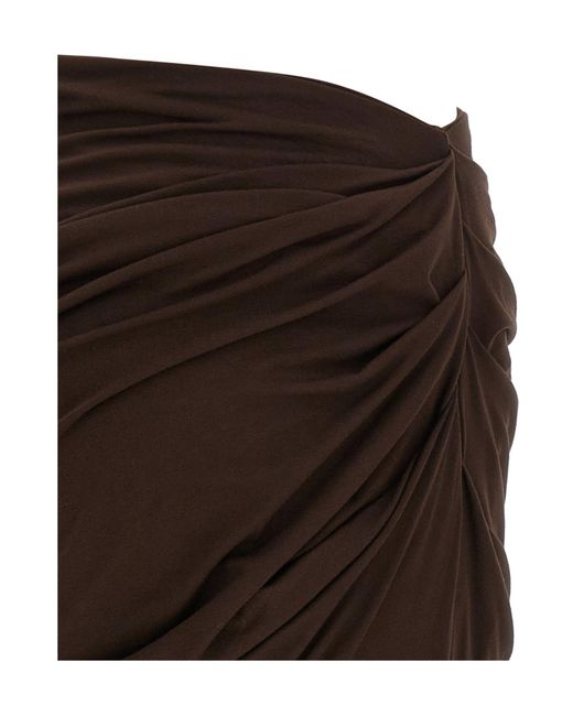 Entire studios Brown Drape Maxi Skirt