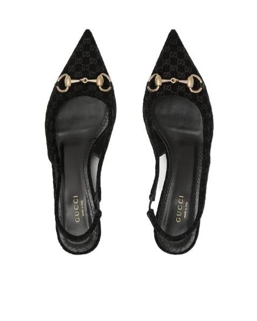 Gucci Black Slingback Pump With Horsebit