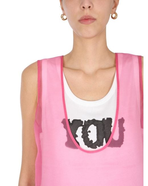 Dries Van Noten Pink Hasche Sleeveless Top