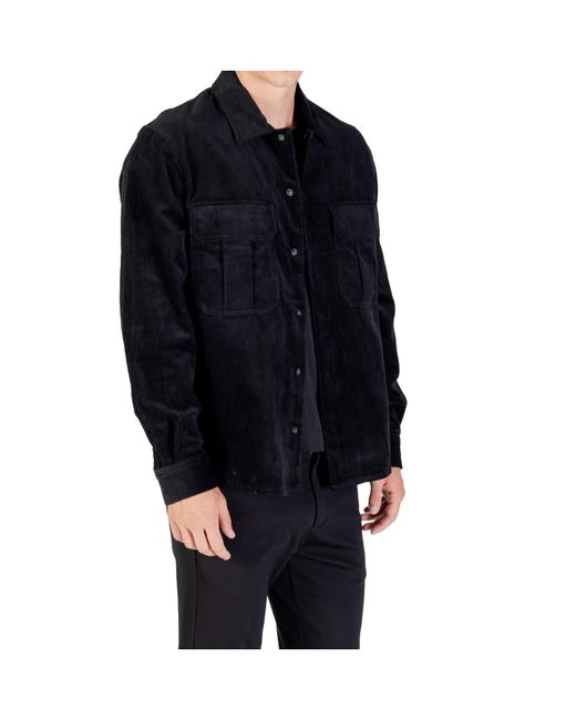 Antony Morato Black Long-Sleeved Shirt Jacket for men