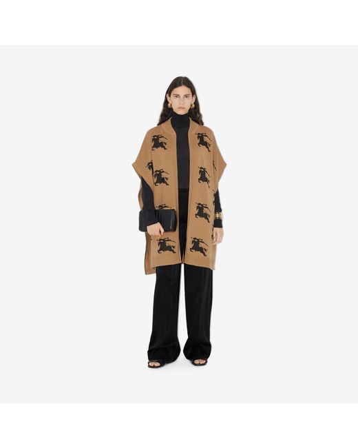 Burberry Natural Logo Motif Embroidered Zipped Cape Jacket