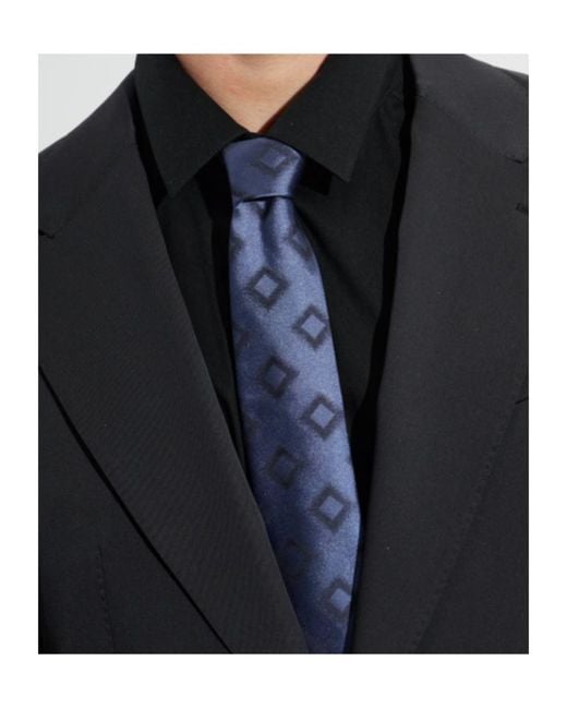 Giorgio Armani Blue Geometric Silk Tie for men