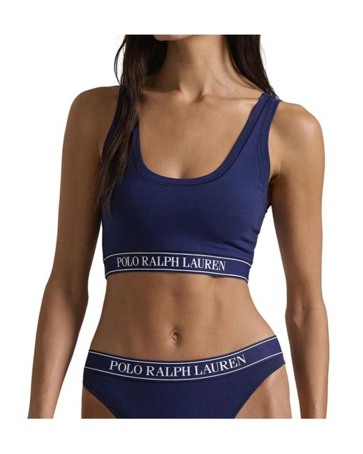 Polo Ralph Lauren Blue Striped Round-Neck Bra