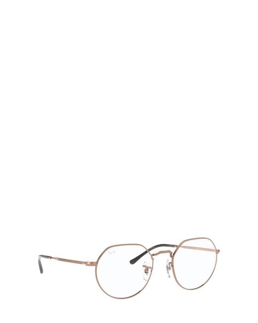 Ray-Ban White Jack Irregular Frame Glasses for men