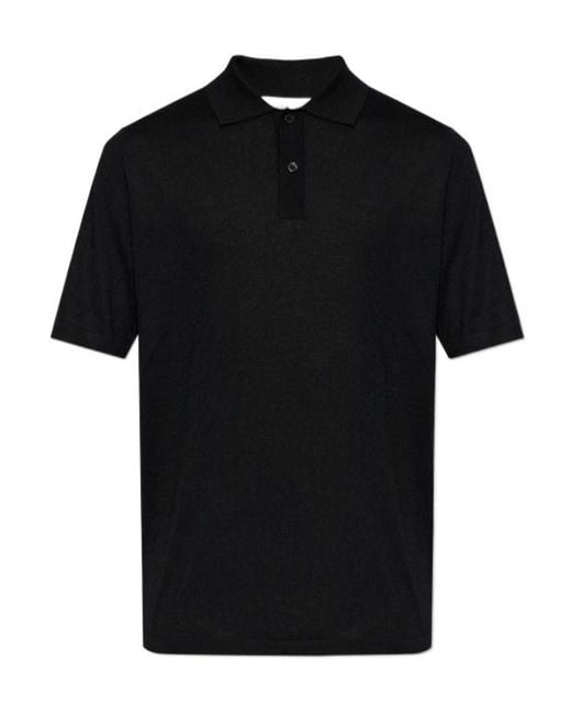 Samsøe & Samsøe Black Buttoned Collar Polo Shirt for men
