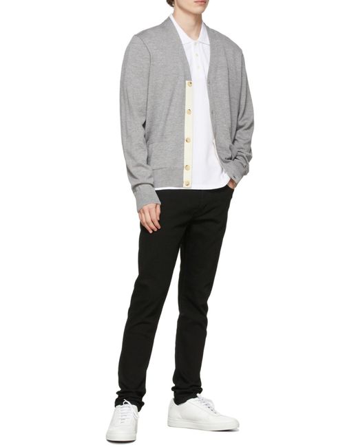 Maison Kitsuné White Fox-Patch Polo Shirt for men