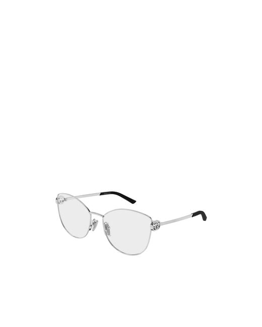 Gucci White Eyewear Cat Eye Frame Glasses