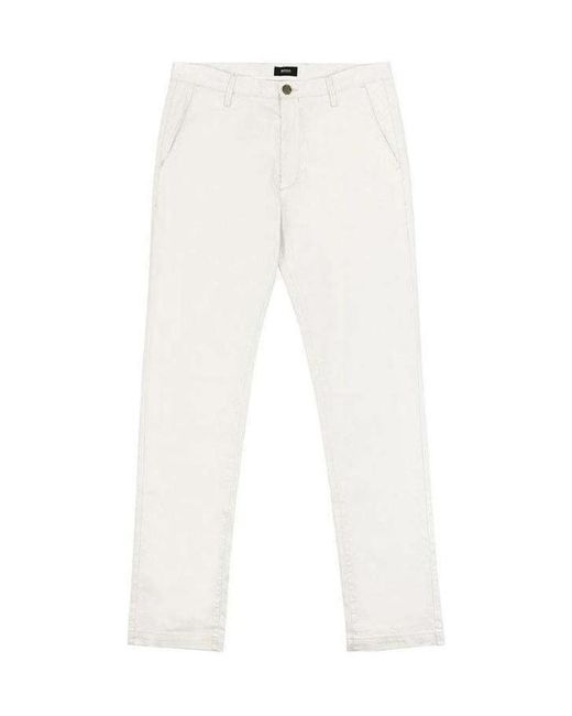 Boss White Logo Casual Pants for men