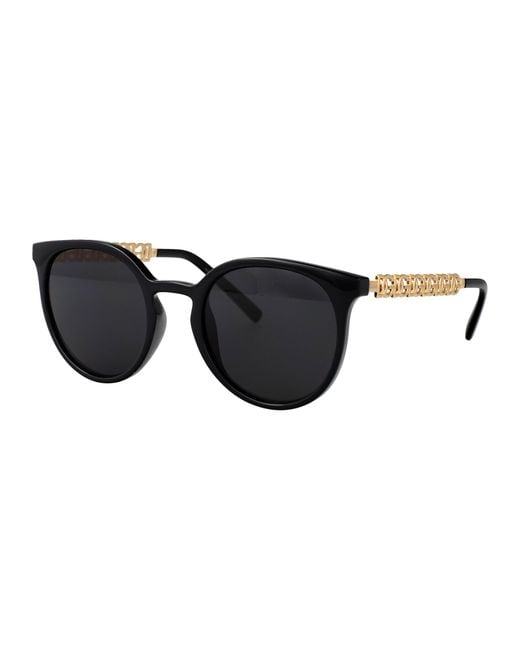 Dolce & Gabbana Black Eyewear Round Frame Sunglasses