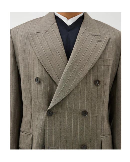 Versace Green Pinstripe Boxy Blazer for men
