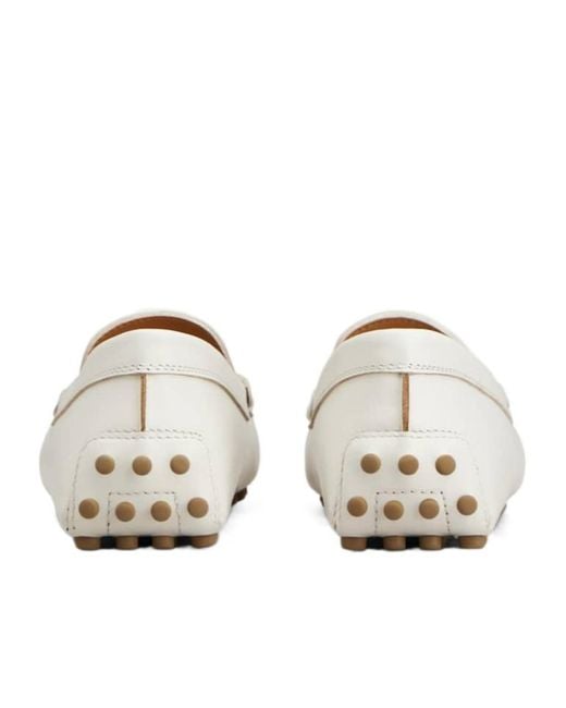 Tod's White Gommino Slip-On Driving Loafers