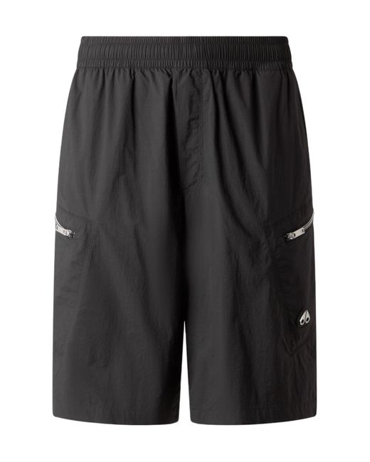 Moose Knuckles Black Flight Cargo Shorts for men