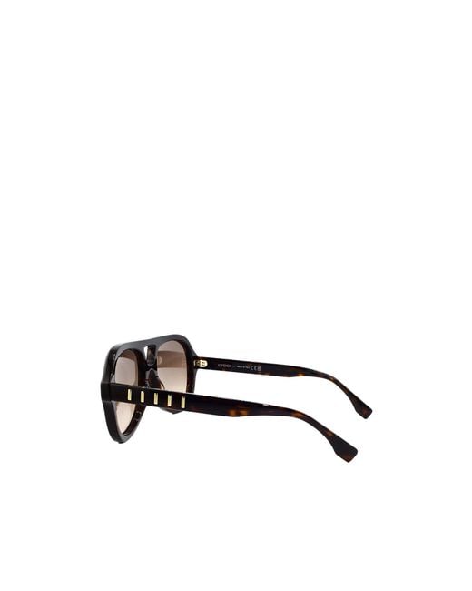 Fendi Metallic Geometric Sunglasses