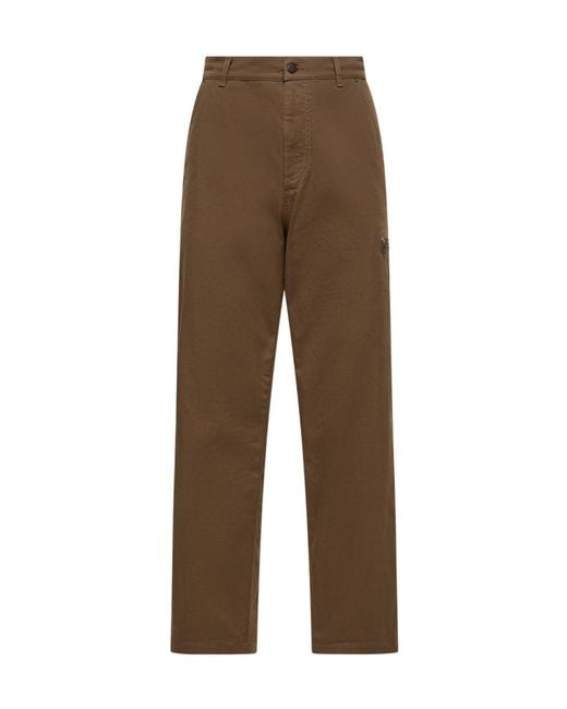 Moncler Brown Stretch Gabardine Pants for men