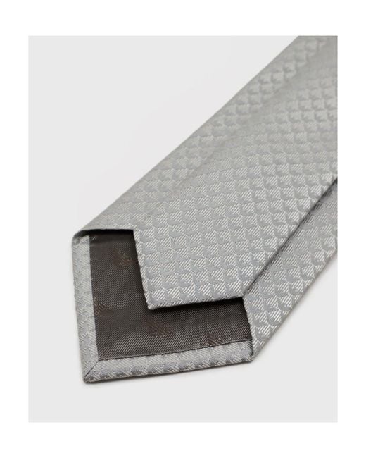 Emporio Armani White Jacquard Tie for men