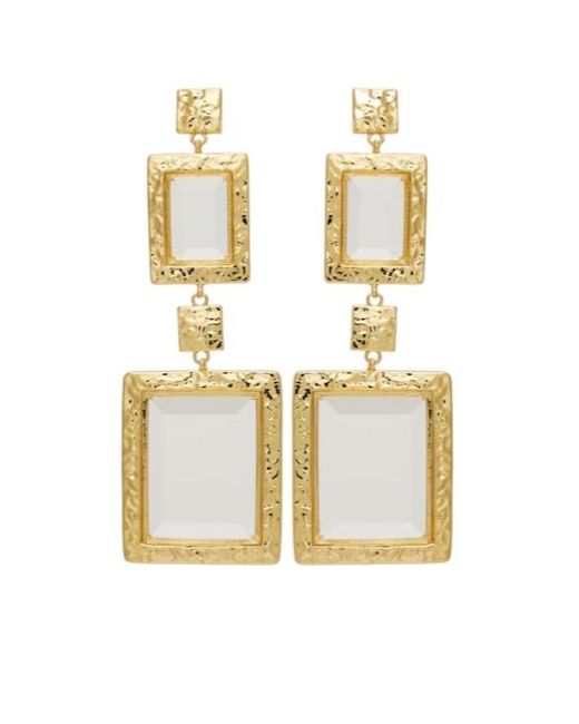 Rebecca Vallance Metallic Embellished-Plated Drop Earrings