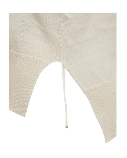 Jil Sander White Mock-Neck Knitted Top