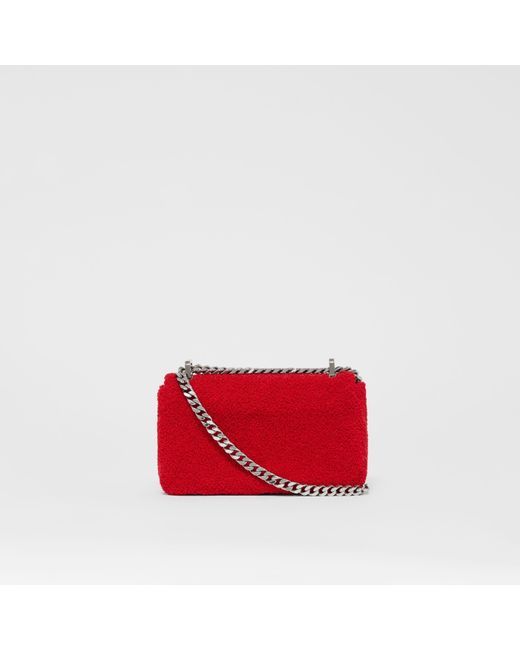 Burberry Red Mini Lola Love-Motif Towelling Bag