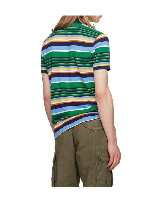 Polo Ralph Lauren Green Striped Polo Shirt for men