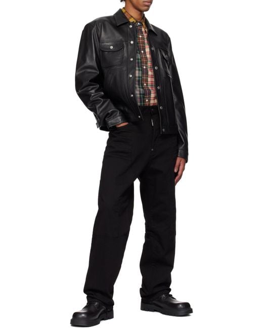 DSquared² Black Straight-Leg Cargo Trousers for men