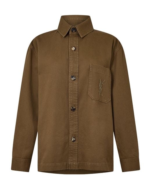 Saint Laurent Green Solid Color Casual Jacket