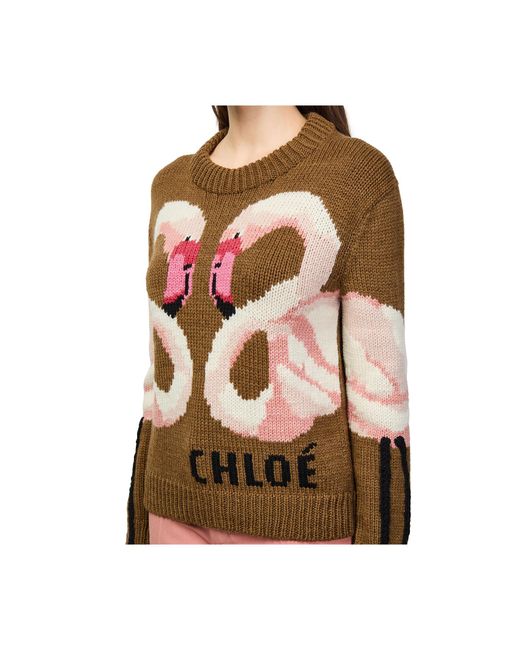 Chloé Brown Logo Sweater