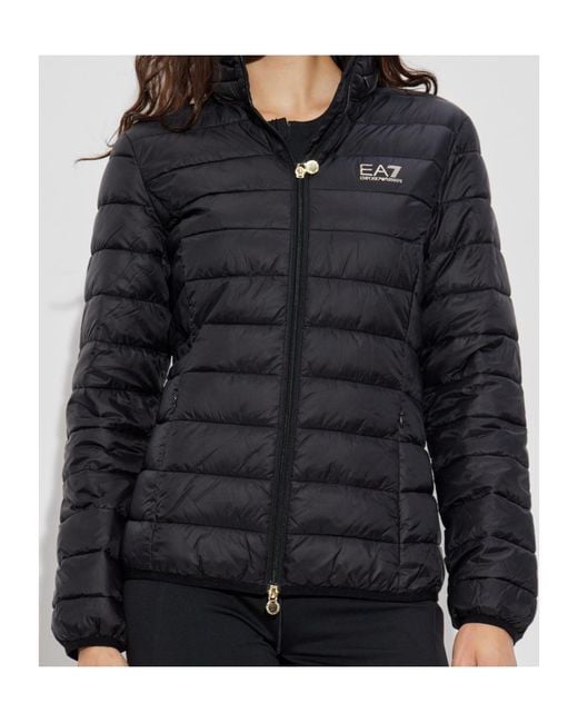 EA7 Blue Logo Printed Zip-Up Jacket