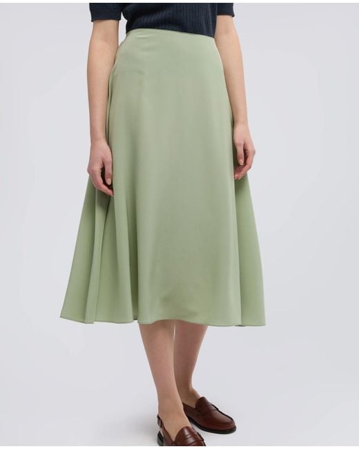 Aspesi Green Pleated Midi Skirt