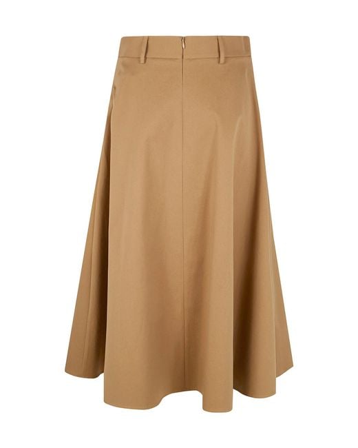 Semicouture Natural A-Line Midi Skirt