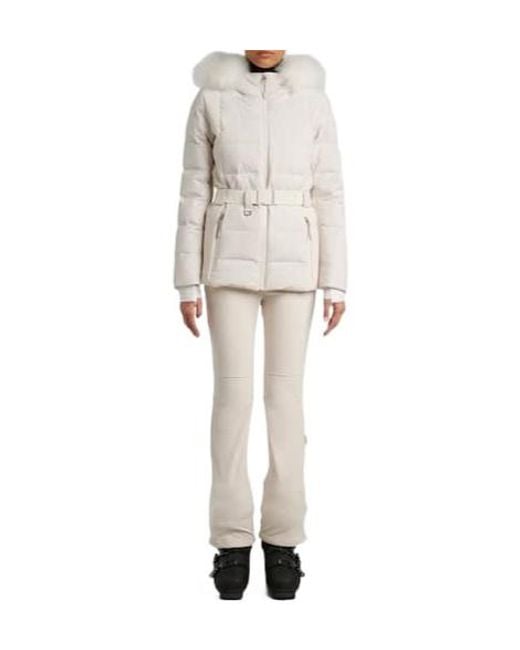 Yves Salomon White Solid Color Down Jacket