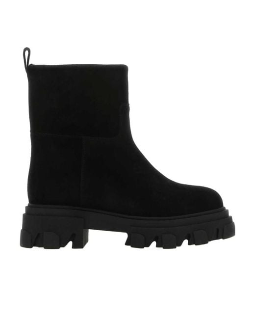GIA COUTURE Black Round-Headed Ankle Boots