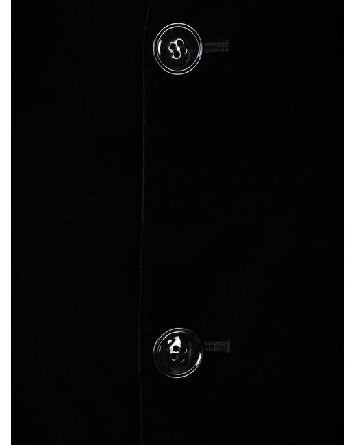 Giorgio Armani Black Mandarin-Collar Velvet Blazer for men