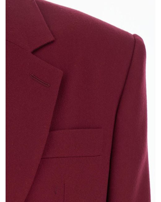 Stella McCartney Purple Single-Breasted Flannel Jacket