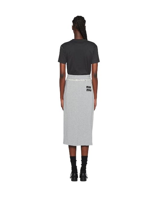 Miu Miu Black Printed Cotton T-Shirt