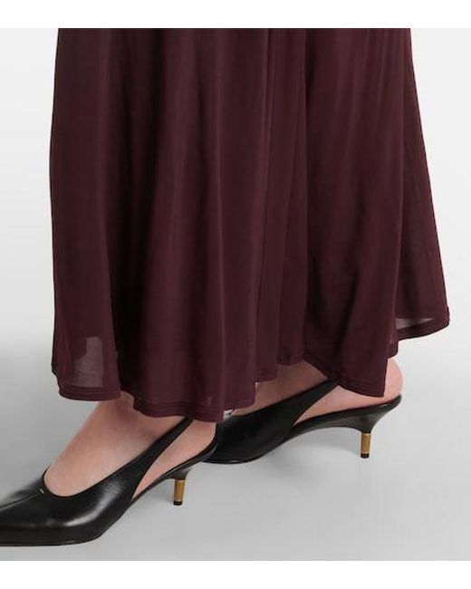 TOVE Purple Avita Ruched Jersey Maxi Dress