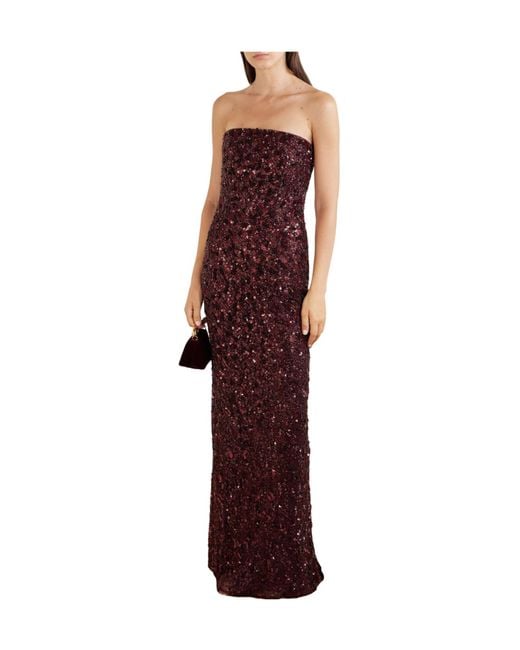 Jenny Packham Red Sirocco Sequined Tulle Gown